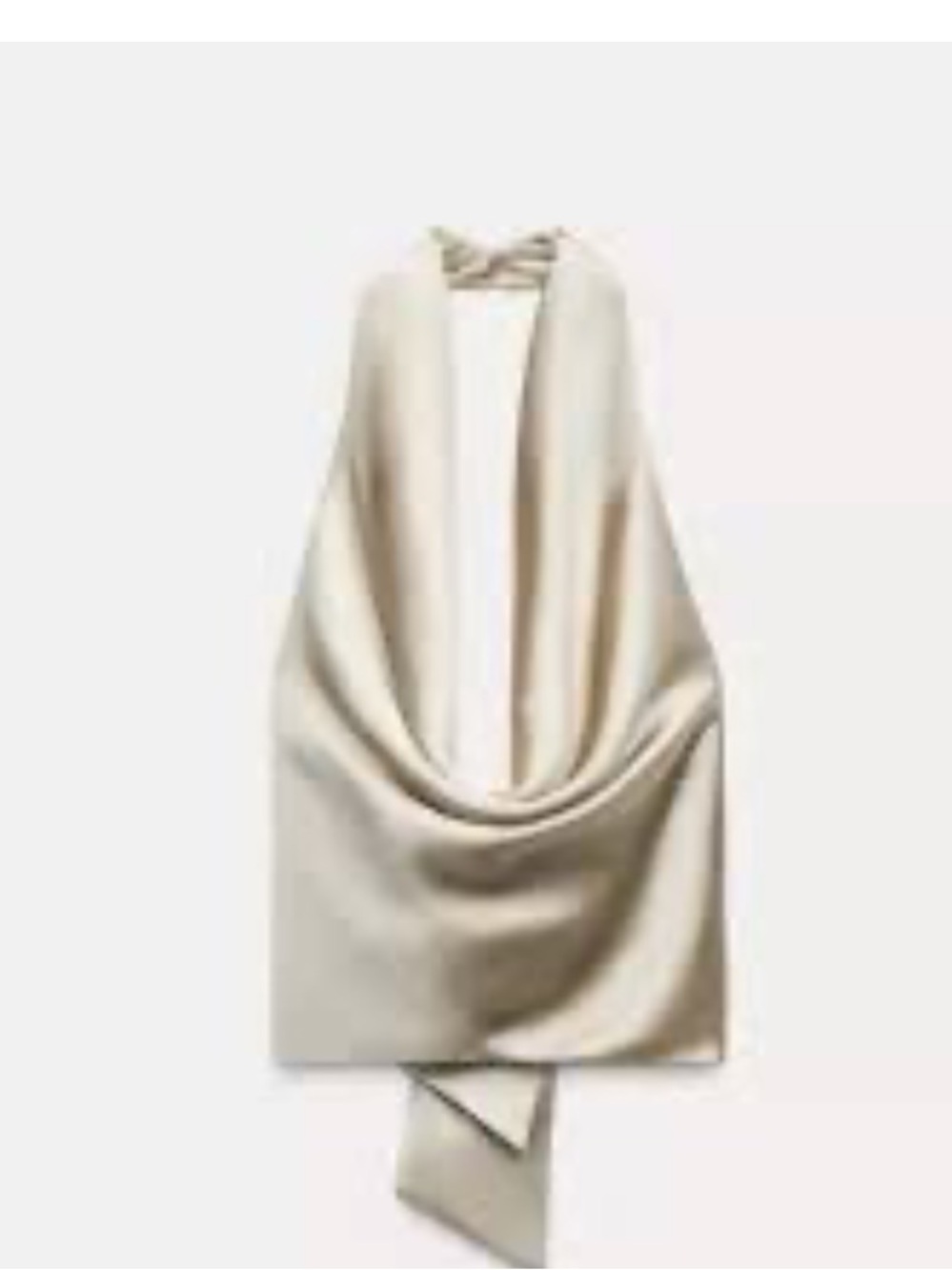 Zara Cream Backless Draped Halter Top